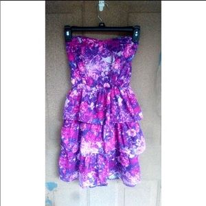 Floral strapless formal dress
